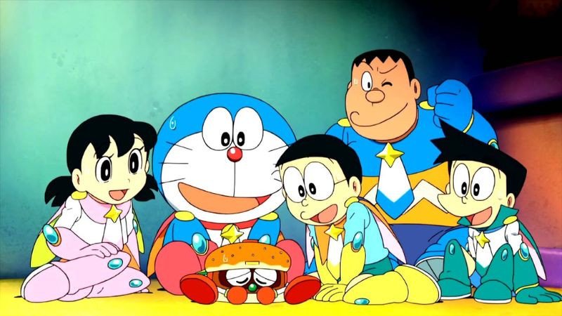 Học sinh trong phim hoạt hình Doremon, hình ảnh học tập cute quen thuộc