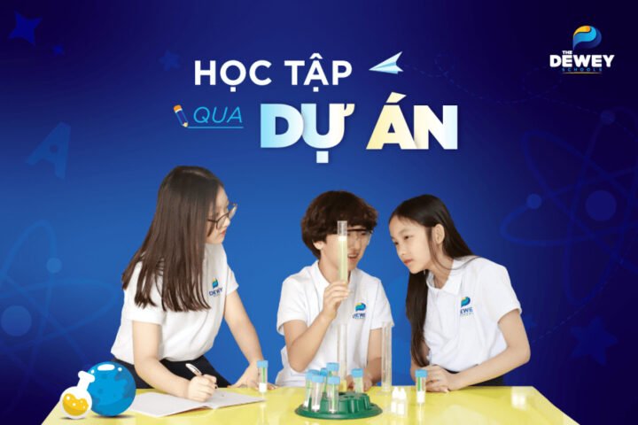Học tập qua dự án: Nhóm học sinh đang tích cực hợp tác làm việc trên một dự án nghiên cứu