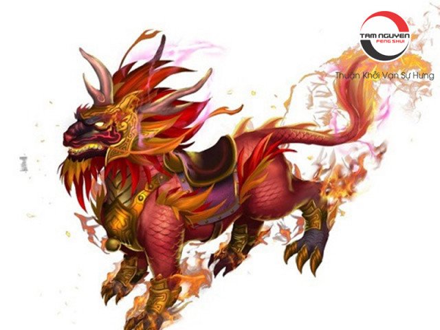Kỳ Lân đỏ rực rỡ tượng trưng cho tài lộc dồi dào trong giấc mơ