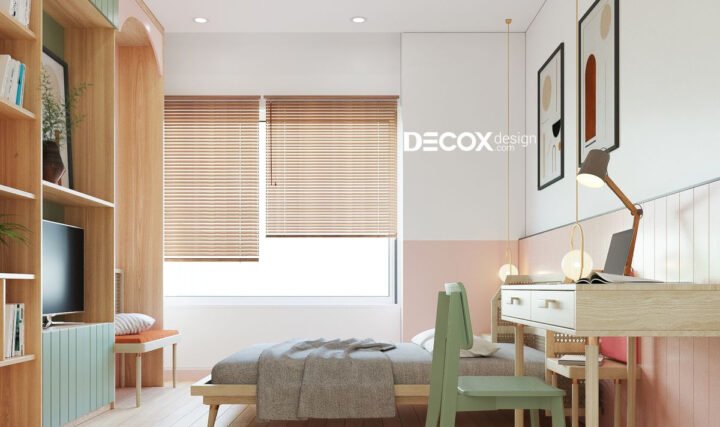 Màu sắc hài hòa cho góc học tập