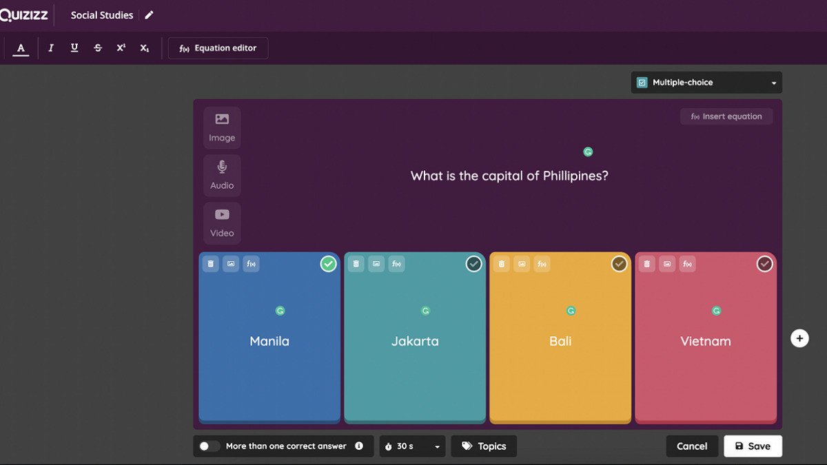 Quizizz là một web tạo trò chơi học tập miễn phí với kho kiến thức đồ sộ và giao diện thân thiện