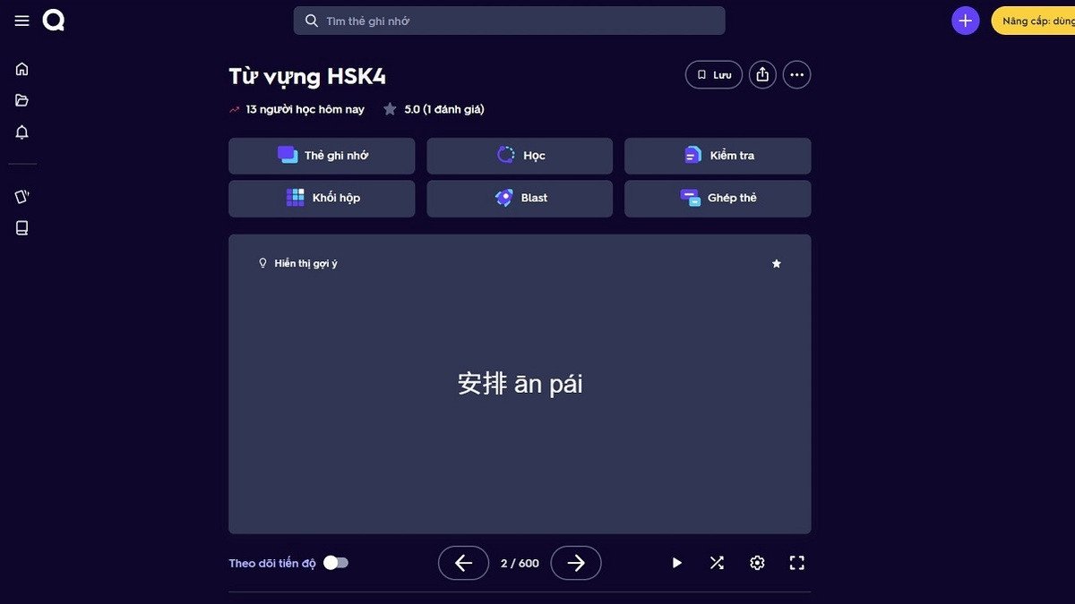 Quizlet là một web tạo trò chơi học tập miễn phí và dễ sử dụng cho mọi đối tượng