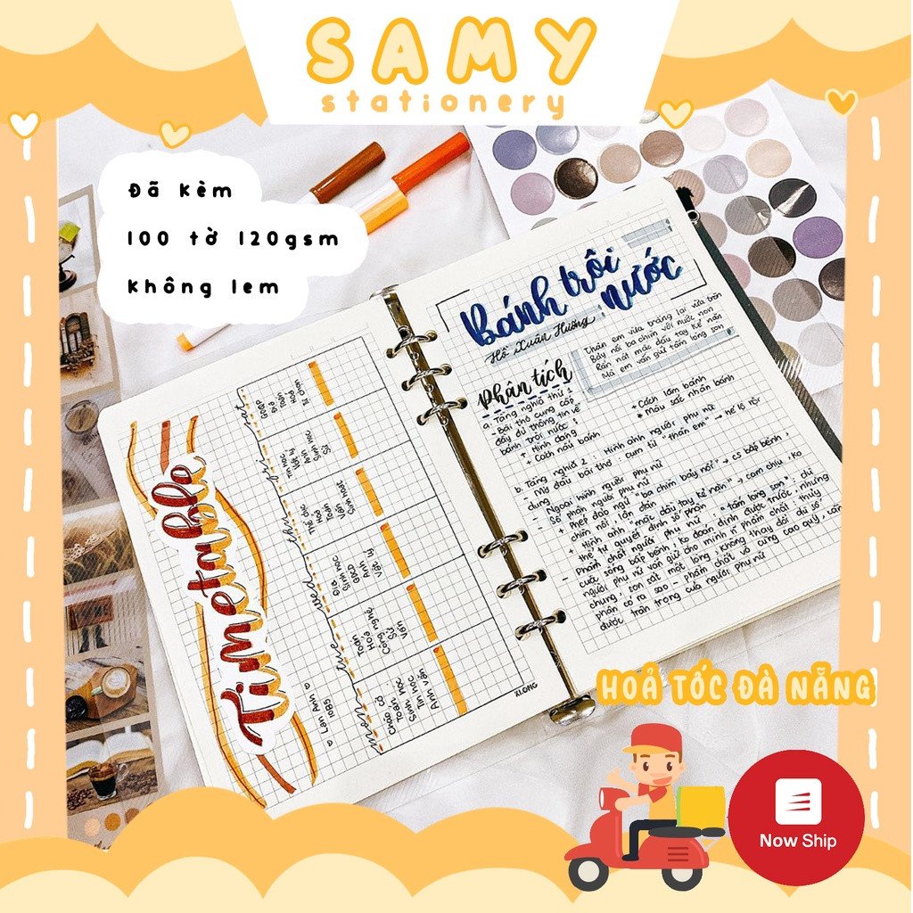 Sổ còng Binder Klong Caro size A5 100 tờ
