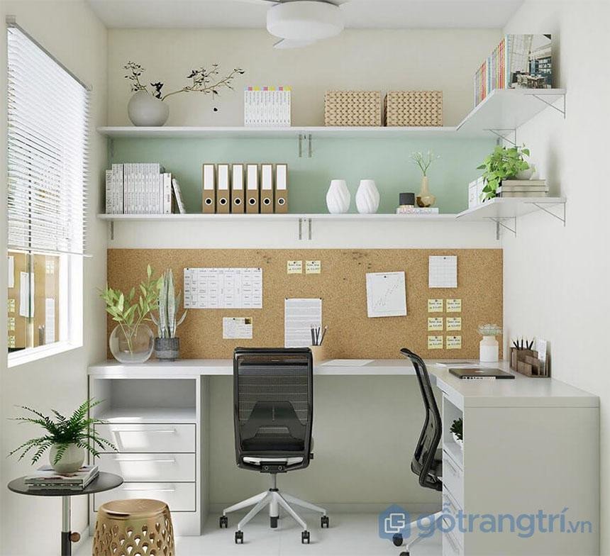 Sử dụng thêm cây xanh trang trí cho không gian học tập của bé, mang lại sự tươi mát và thư thái.