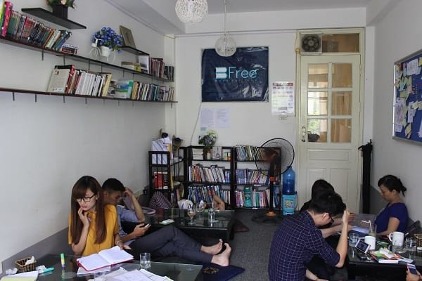 Thư viện Bfree, một trong những không gian học tập miễn phí yên tĩnh ở Hà Nội.