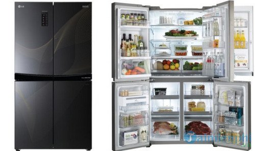Tủ lạnh chứa đầy ắp thực phẩm, gợi nhắc đến ý nghĩa sung túc khi mơ thấy tủ lạnh.