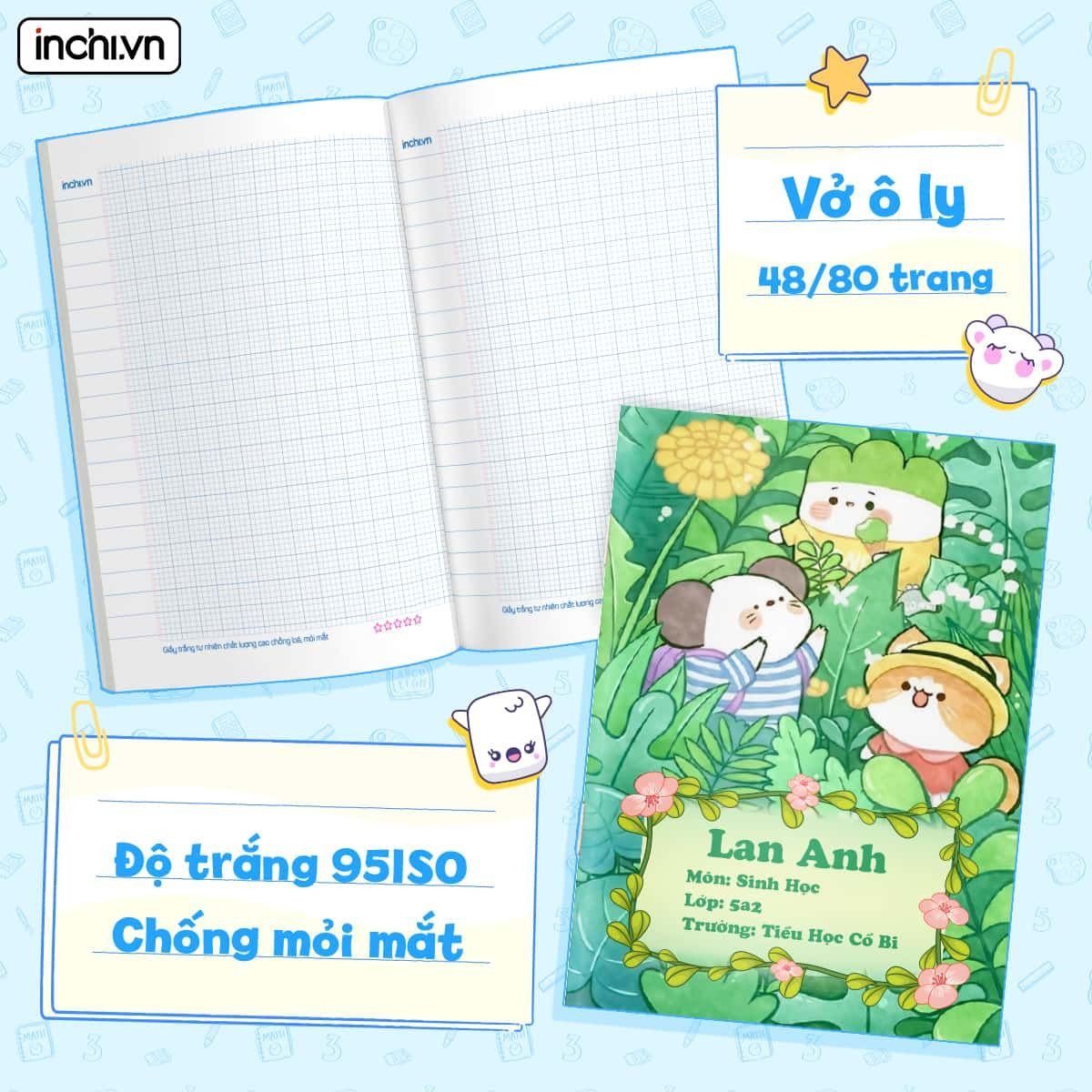 Vở ô ly 4 ô ly chuẩn giúp bé luyện chữ đẹp lớp 1