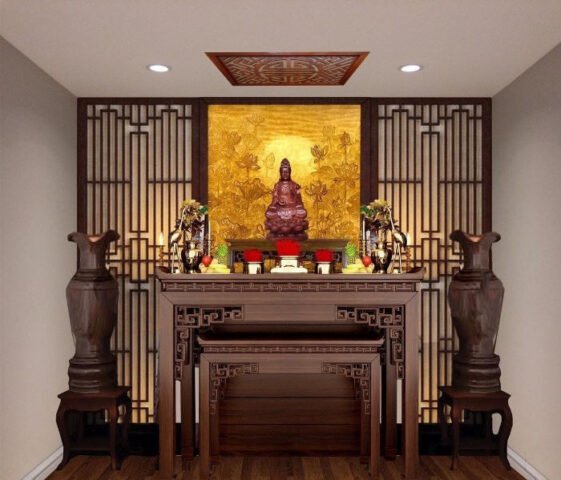 Hình ảnh bàn thờ gia tiên linh thiêng, gắn liền với giấc mơ thấy bàn thờ bị đổ