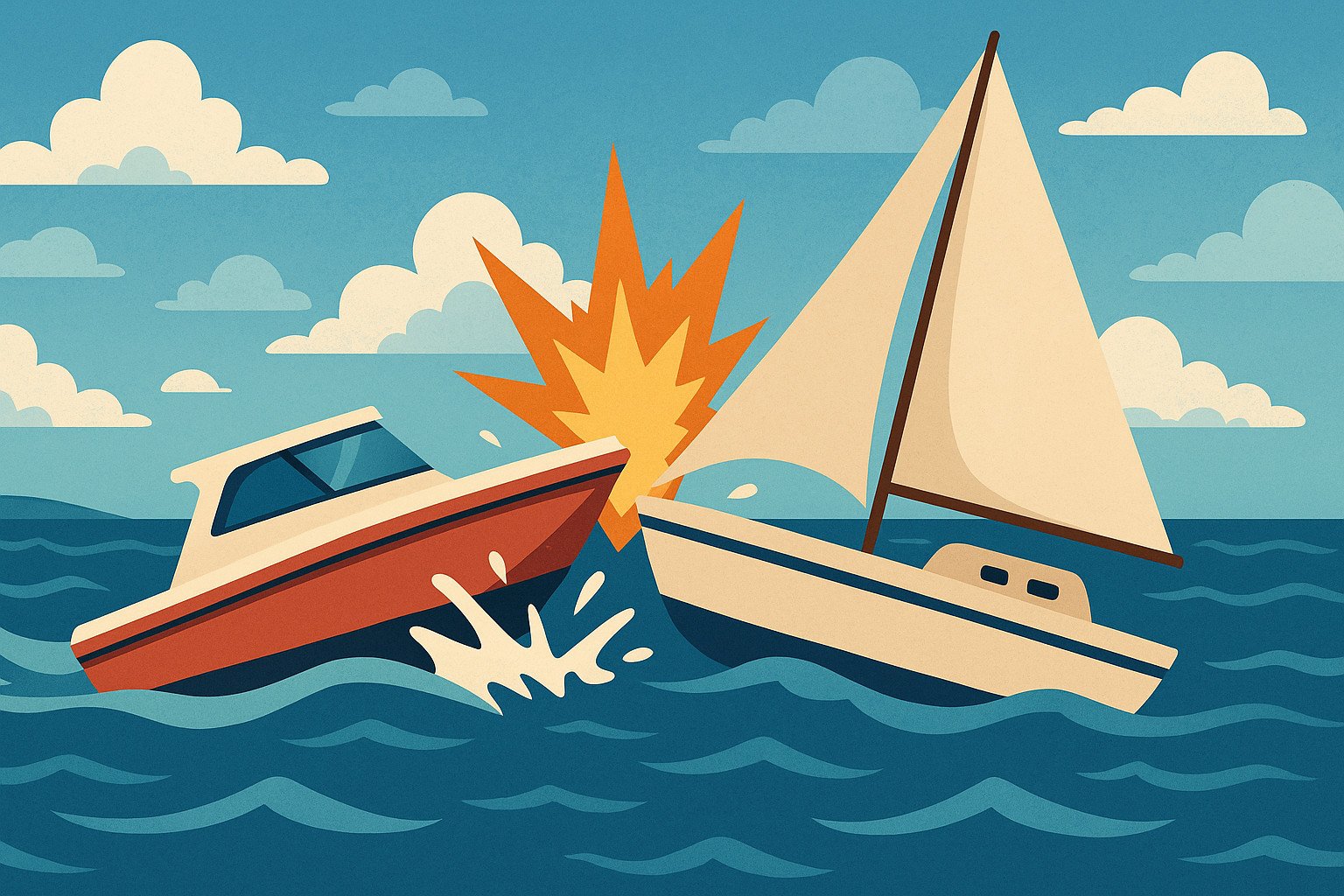 Hình ảnh tàu thuyền gặp sự cố giao thông trong giấc mơ