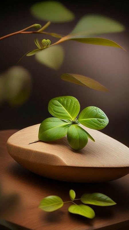 Hình nền điện thoại: Cỏ bốn lá được ánh sáng chiếu rọi, biểu tượng của trí tuệ và sự sáng suốt