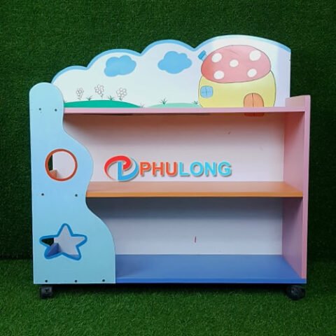 Kệ góc mầm non PL25-100K màu xám trong lớp học