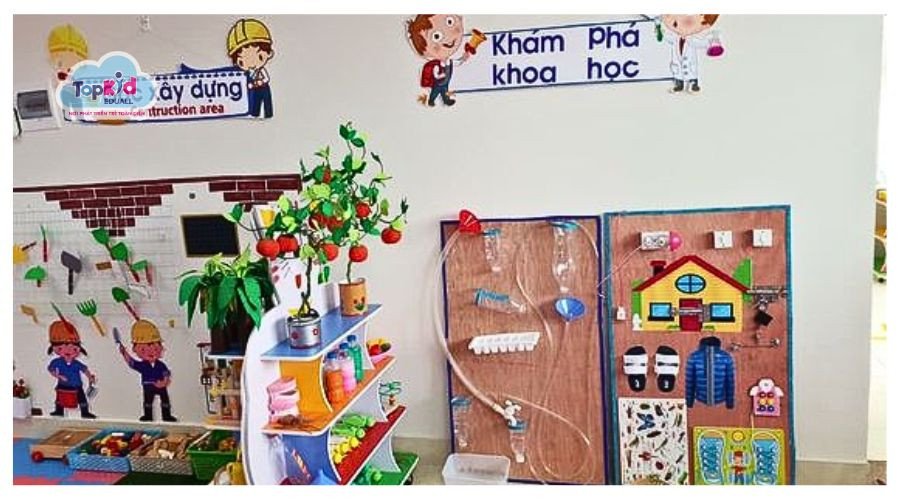 Mẫu trang trí góc học tập STEM khám phá khoa học sáng tạo