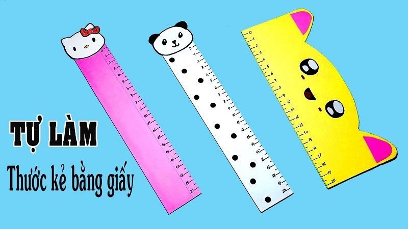 Những chiếc thước kẻ ngộ nghĩnh tự làm từ giấy A4 được trang trí nhiều màu sắc