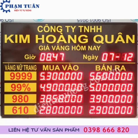 Bảng giá vàng kim hoàn