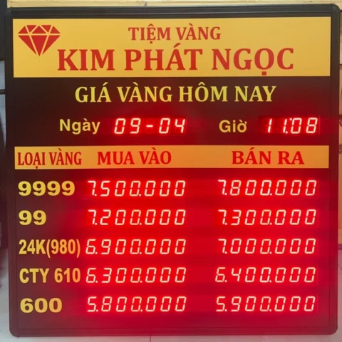 Bảng giá vàng tại tiệm vàng Kim Phát