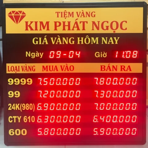 Bảng giá vàng tại tiệm vàng Kim Phát