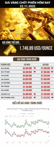 Biểu đồ giá vàng trong ngày