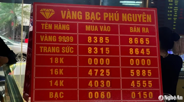 Cửa hàng vàng tại Nghệ An