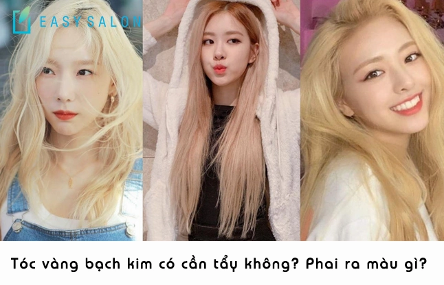 Mái tóc màu vàng bạch kim sang trọng