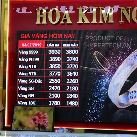Màn hình hiển thị giá vàng