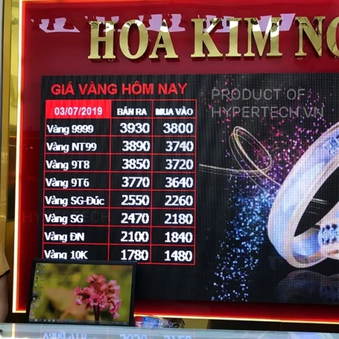 Màn hình hiển thị giá vàng